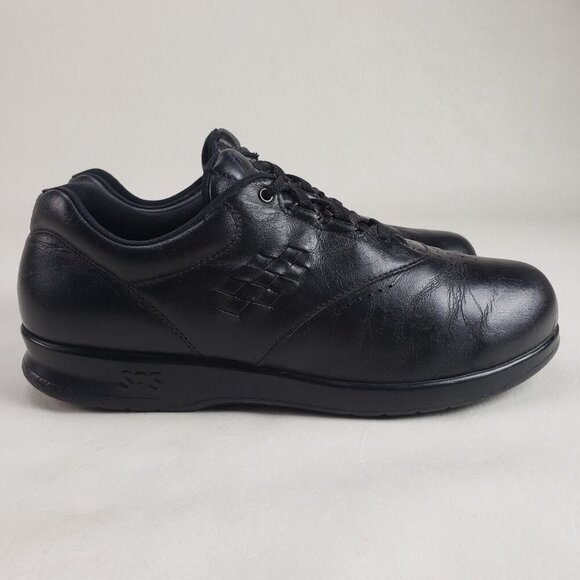 SAS Free Time Leather Walking Shoe Womens 9 N Black Comfort Orthopedic Sneaker - Picture 2 of 12
